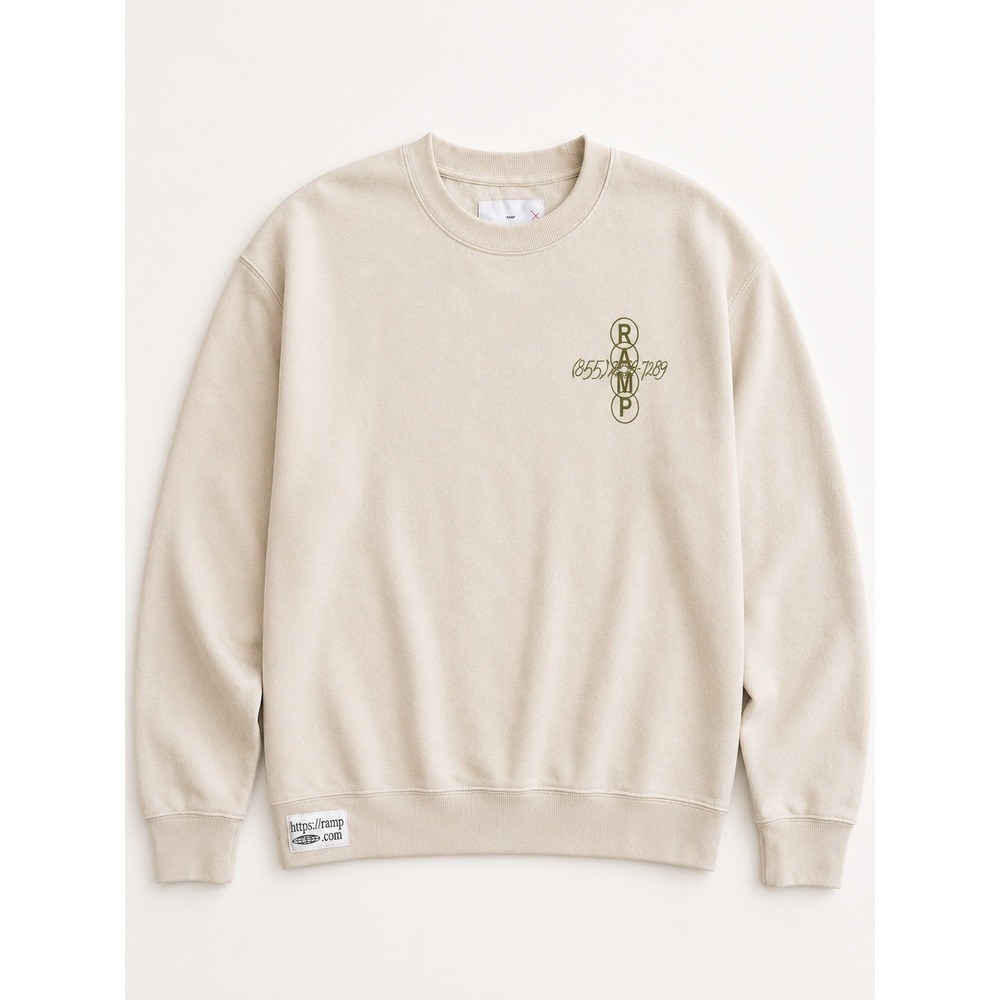 Ramp Time & Money Doing Finance Crewneck Sweatshirt Cement Beige XL